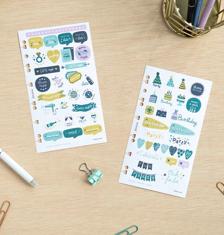 Filofax Everyday Fun Day stickers 6 feuilles