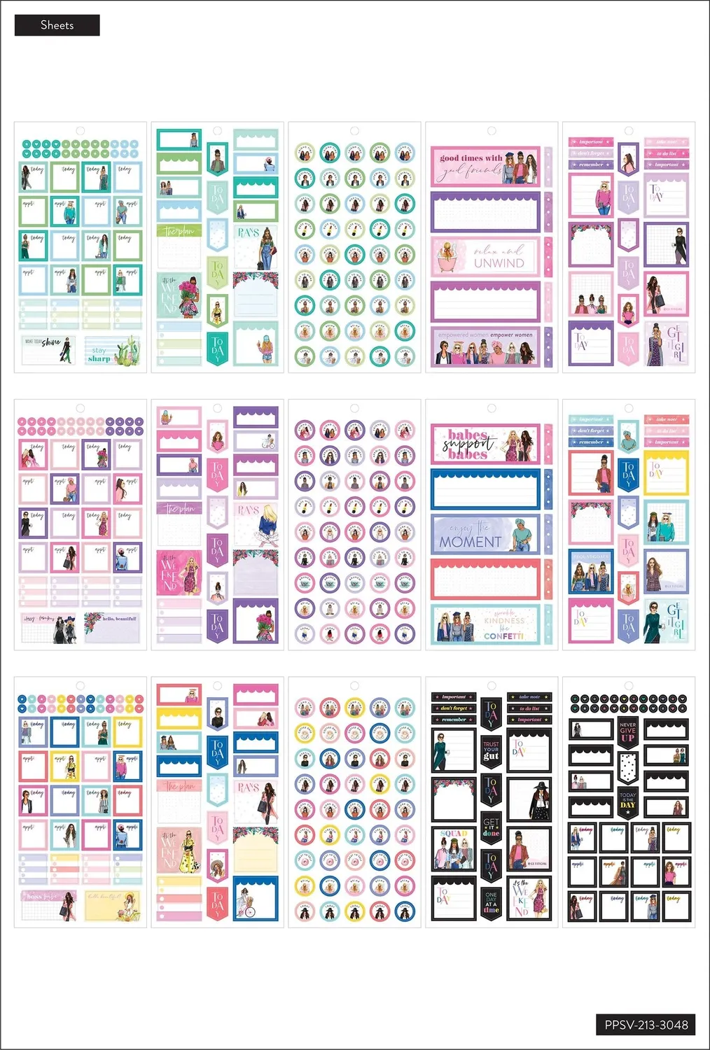 Happy Planner Rongrong Everyday stickers Mini 885 pièces