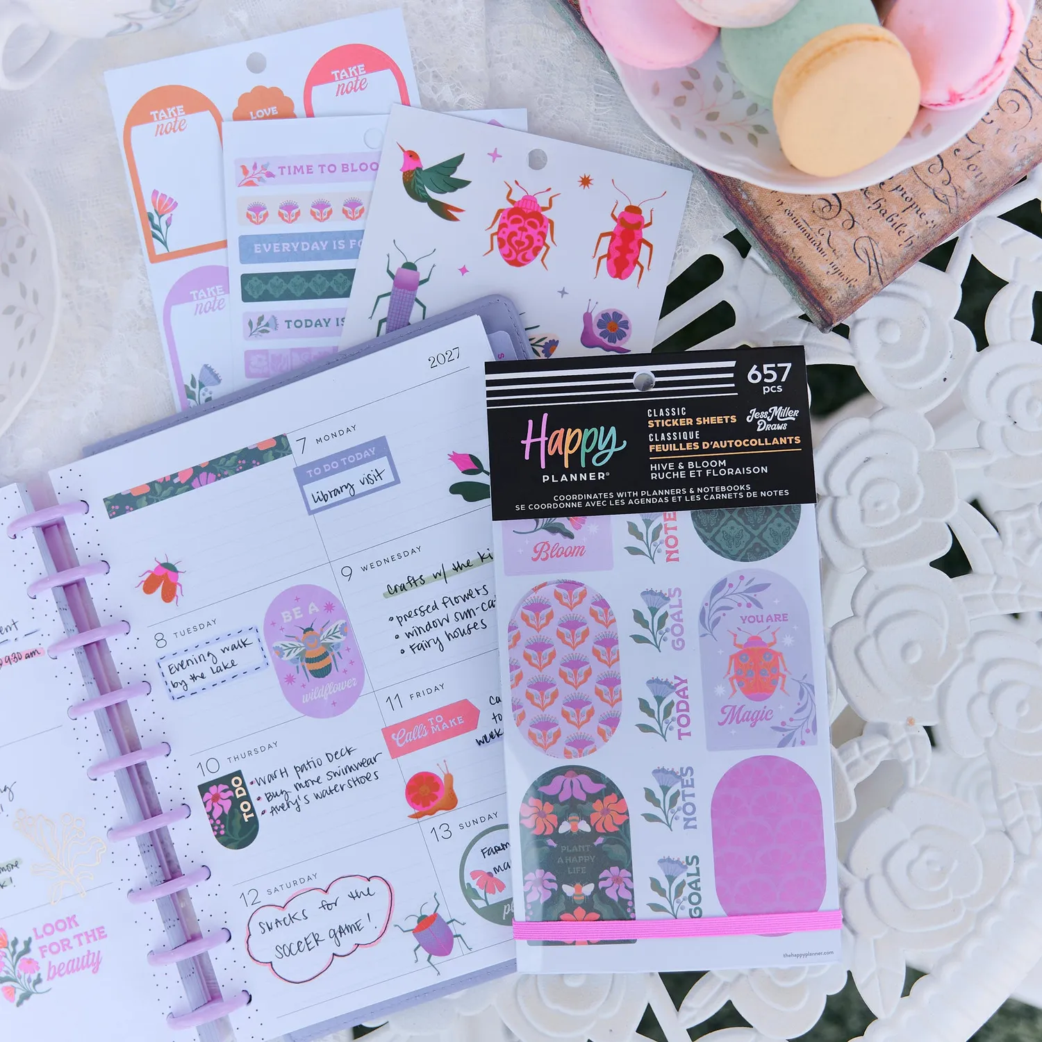 Happy Planner Hive Bloom stickers 30 planches floral