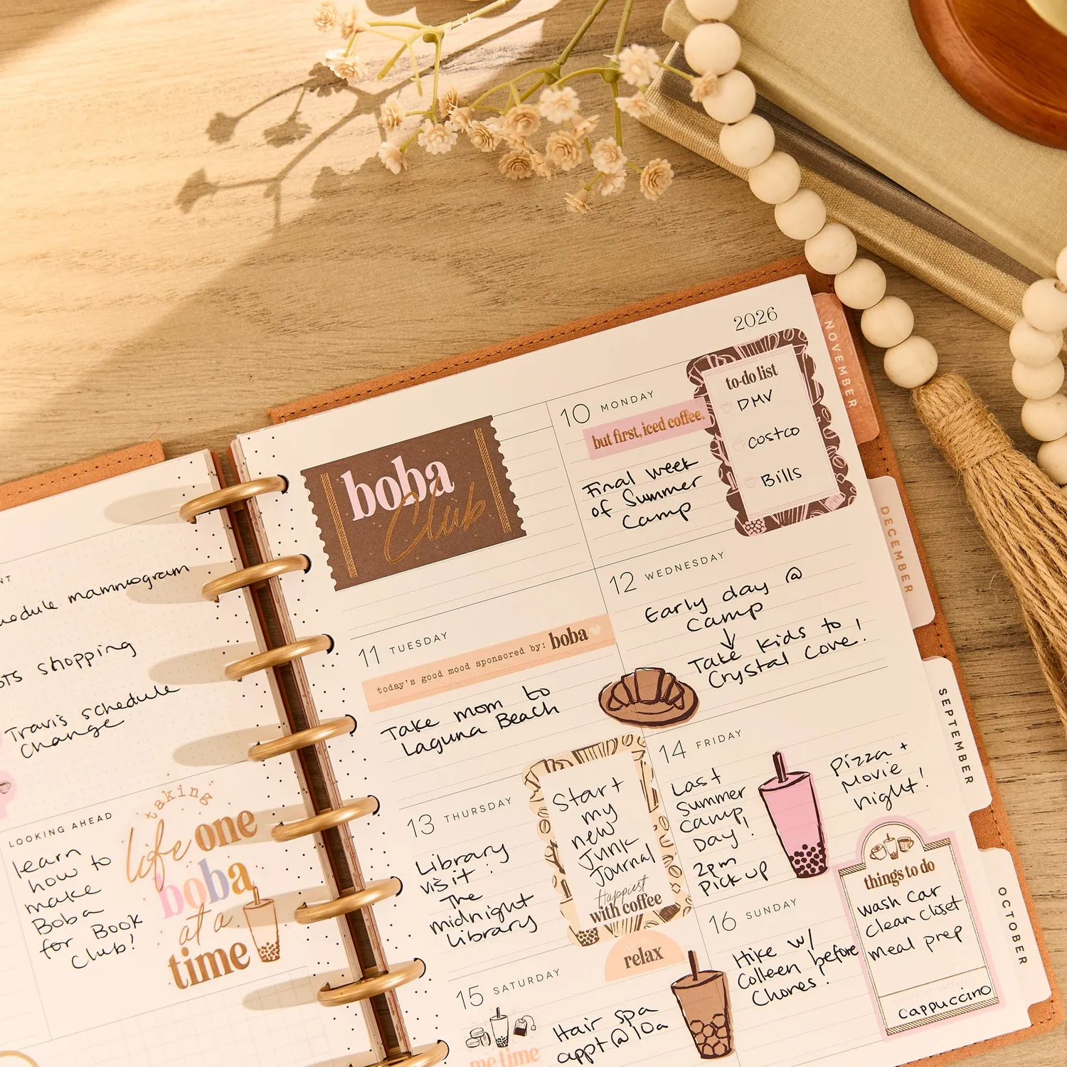 Happy Planner Dune Hues 2026-2027 agenda Classic dashboard 12 mois
