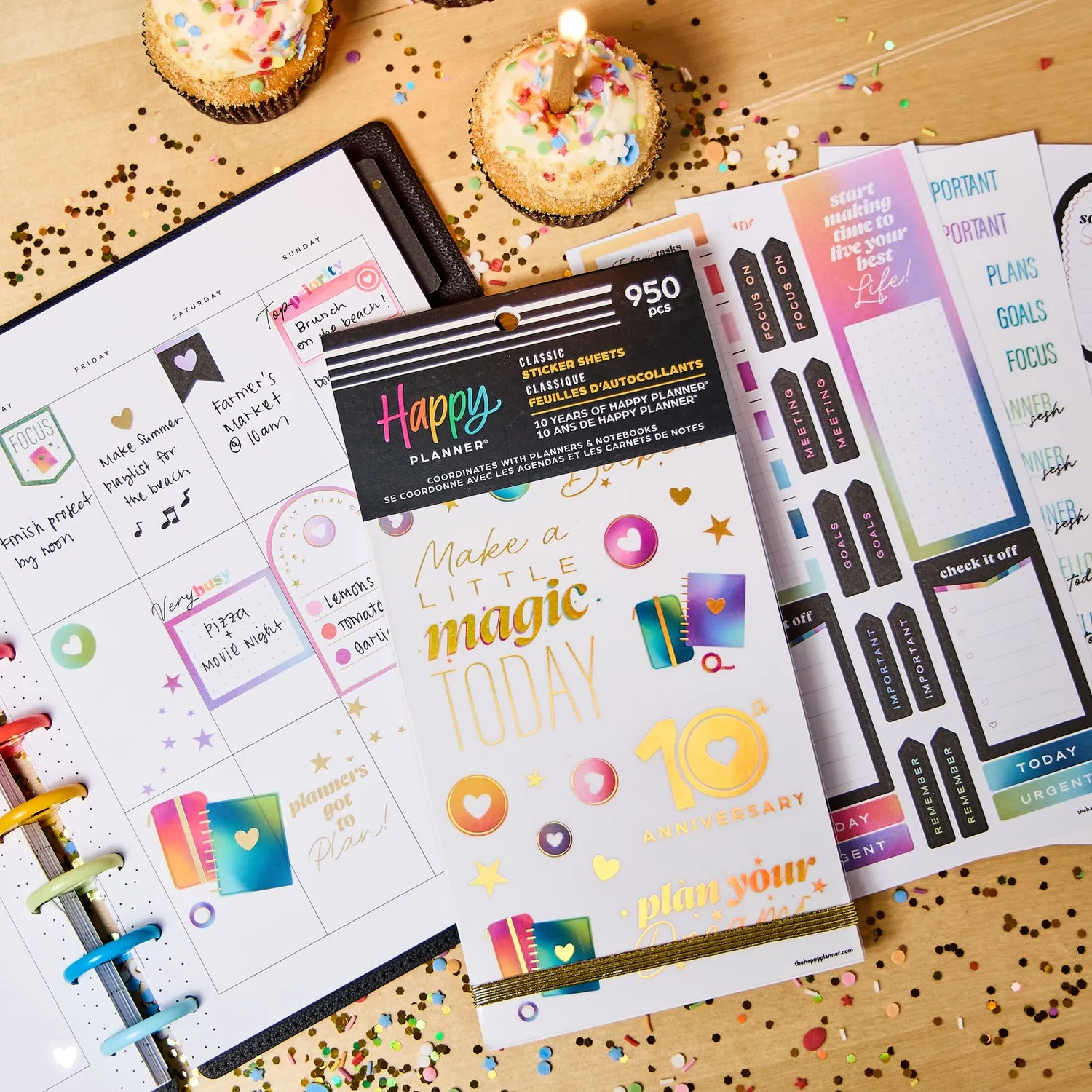 Happy Planner 10 Years of Happy stickers Classic 950 autocollants