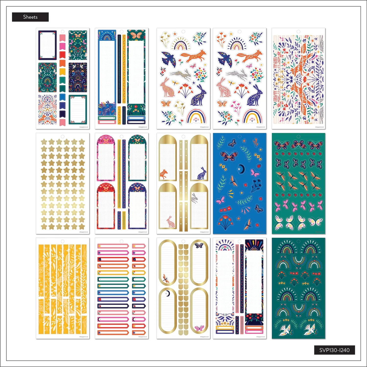 Happy Planner Nordic Bright Value Pack carnet autocollants 695 floral