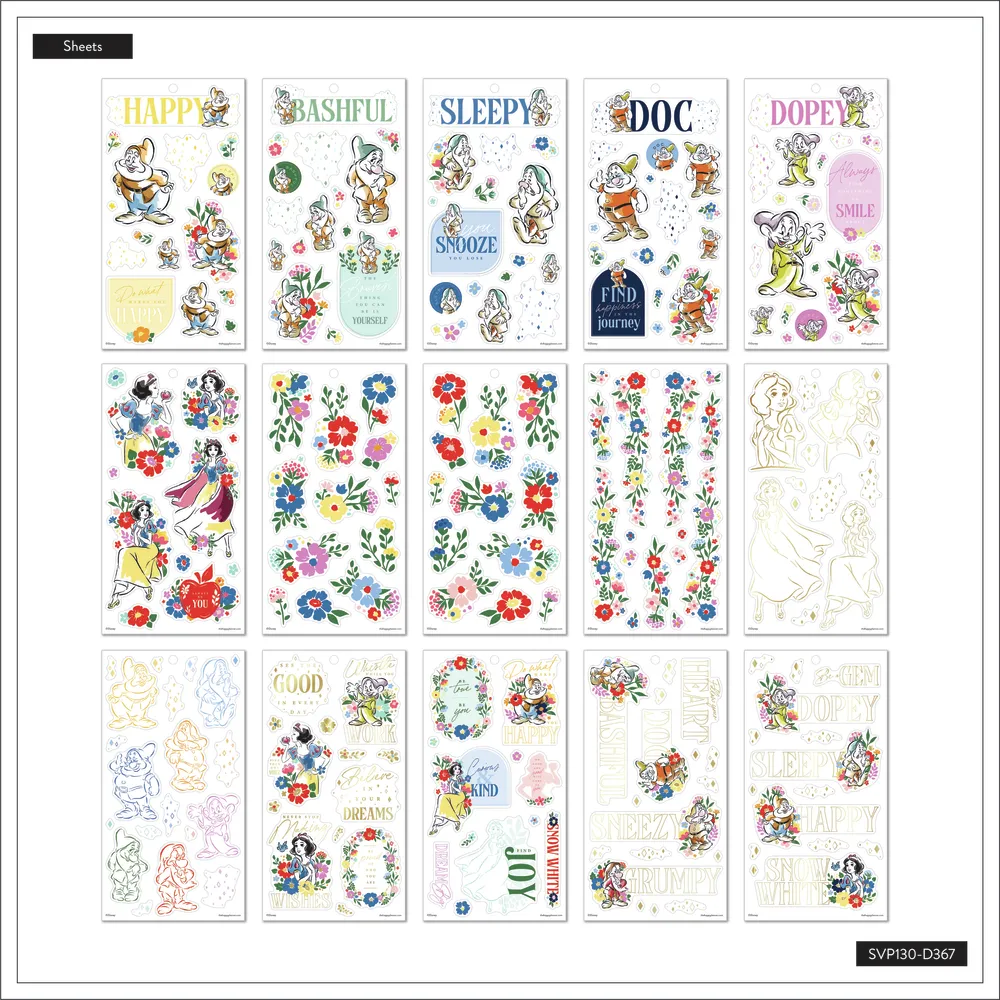 Happy Planner Disney Blanche-Neige stickers 30 feuilles 532