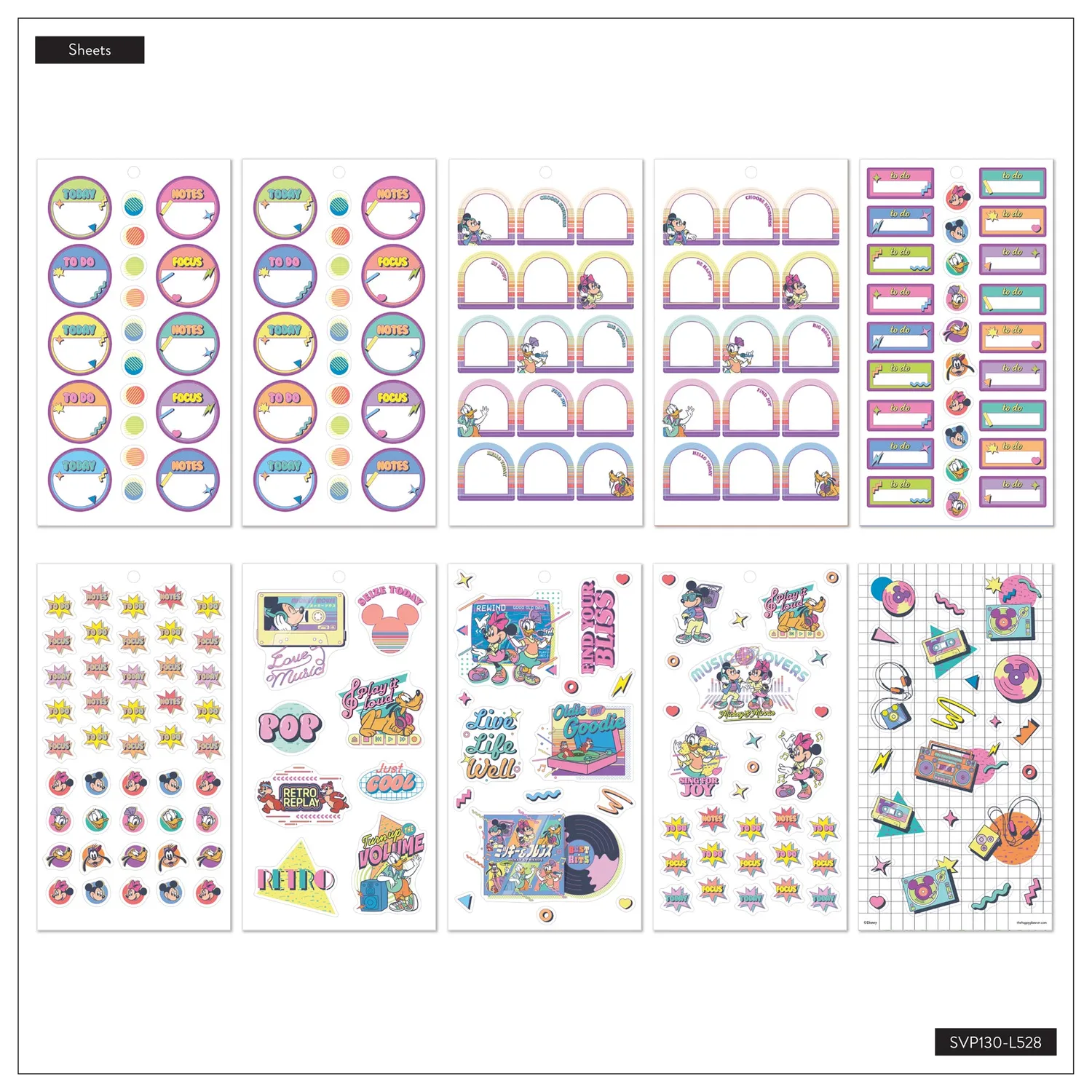 Me & my big ideas Disney Retro Mini stickers 30 planches