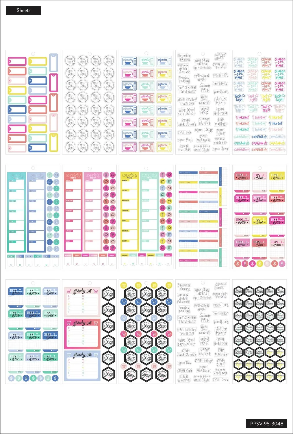 Happy Planner Household stickers value pack 1372 pièces