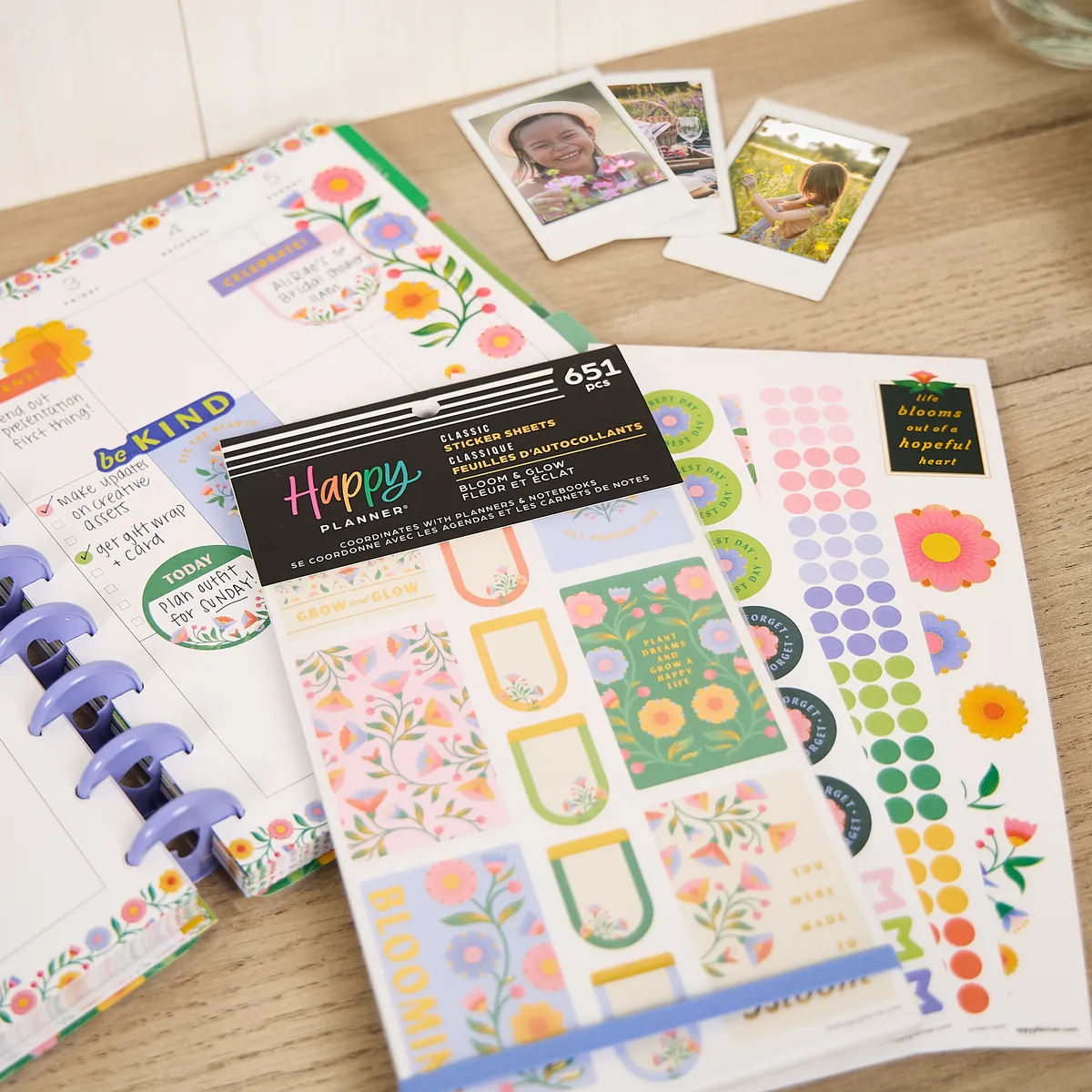 Happy Planner Bloom & Glow stickers Classic 30 feuilles floral