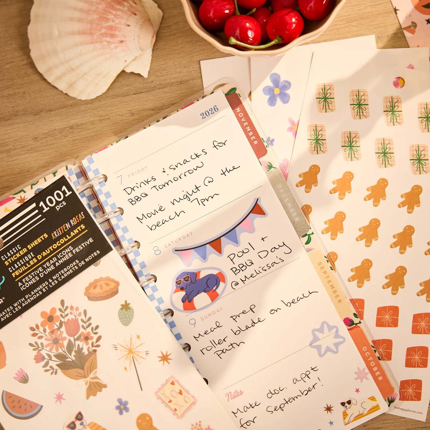 Happy Planner A Festive Year Icons stickers Classic 30 feuilles