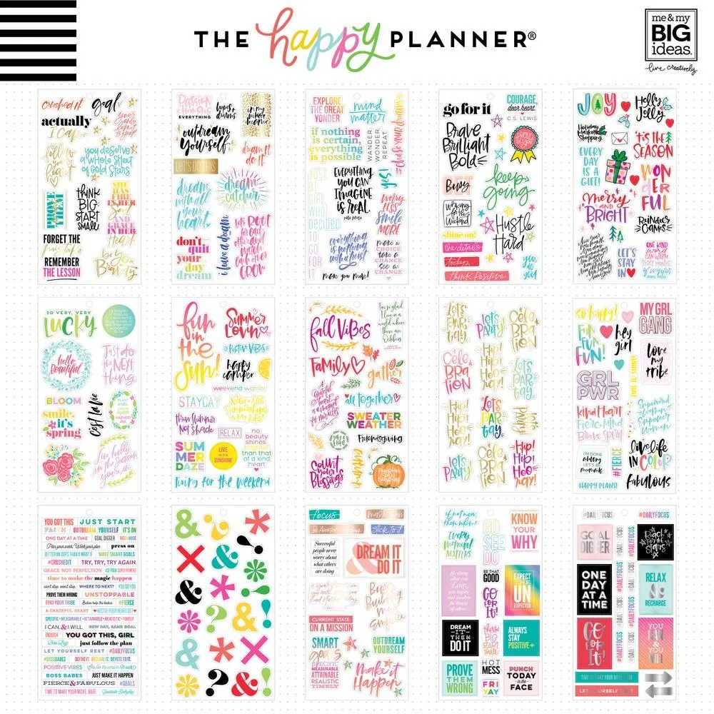 Happy Planner Gold Star Quotes stickers citations 605