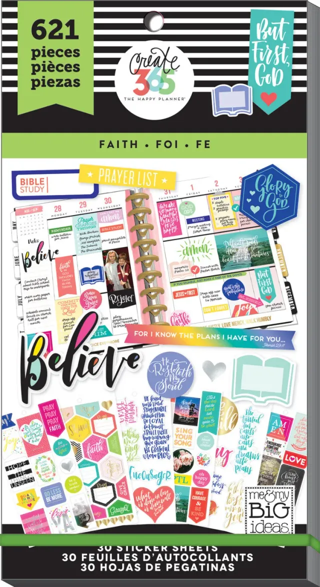 Happy Planner Faith stickers dorés 621 pièces