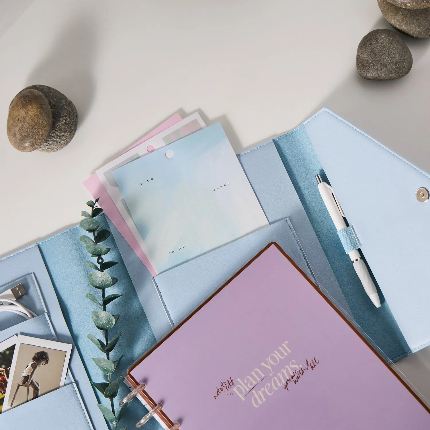 Happy Planner Cornflower housse agenda cuir vegan Classic