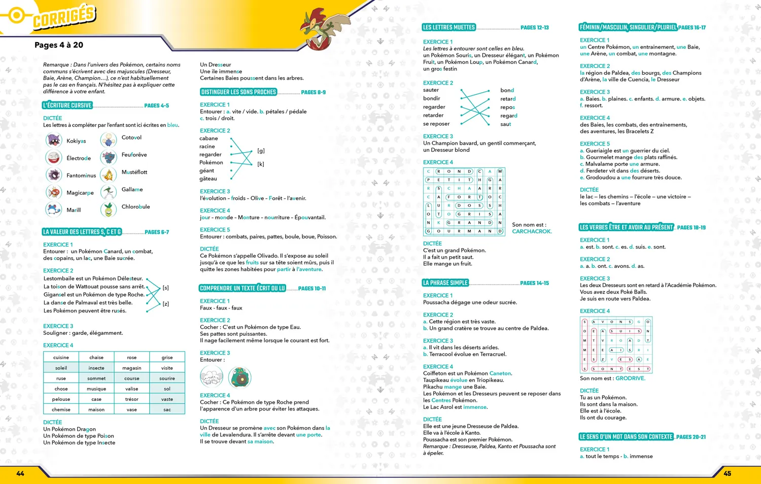 Les Incollables Pokémon Toute mon année de CP cahier