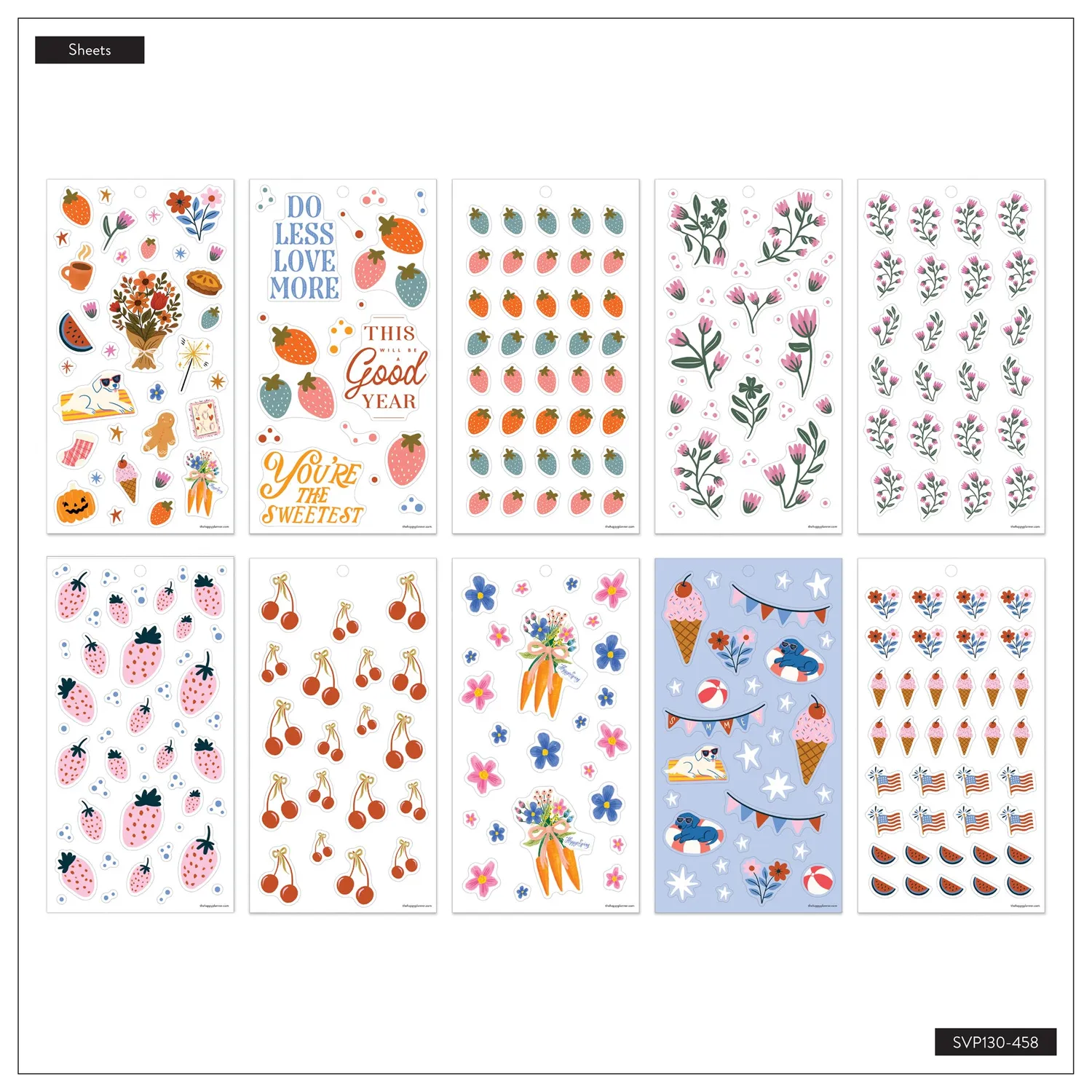 Happy Planner A Festive Year Icons stickers Classic 30 feuilles