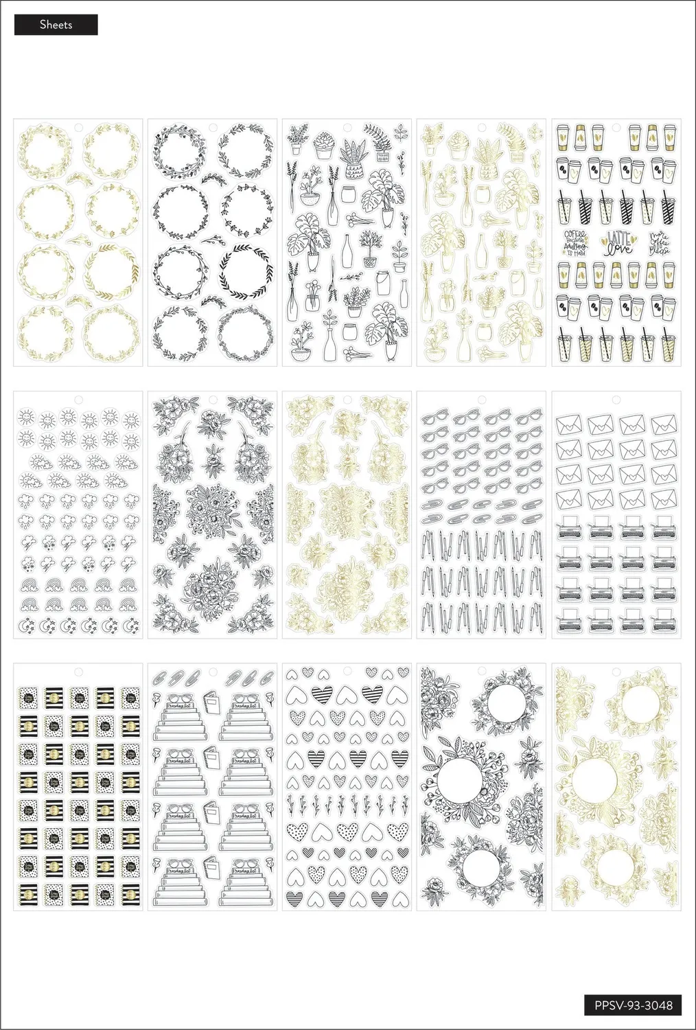 Happy Planner Journaling Doodles stickers 30 feuilles 833