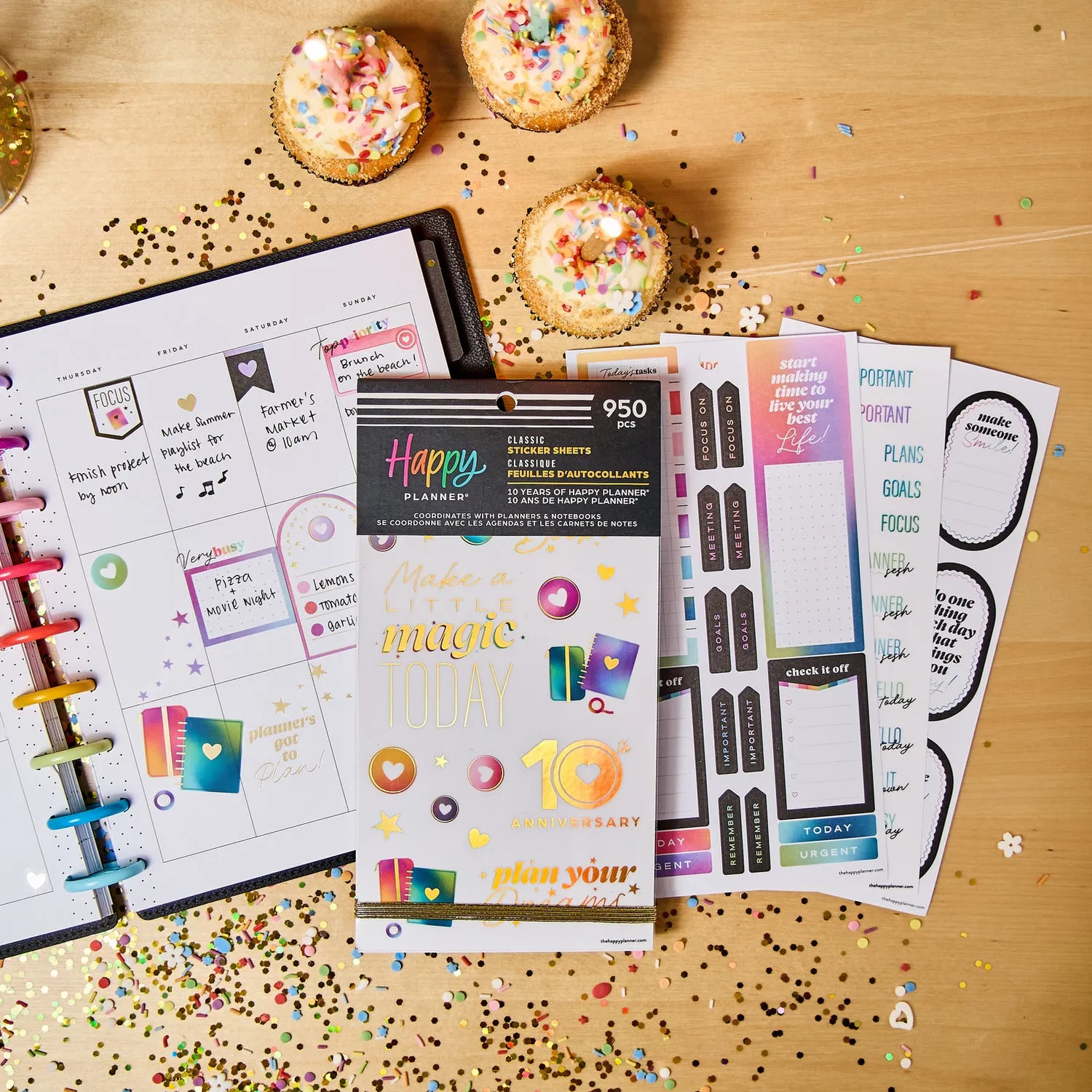 Happy Planner 10 Years of Happy stickers Classic 950 autocollants