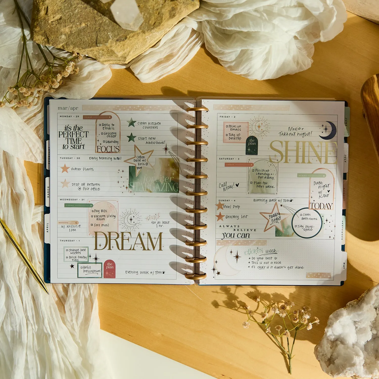 Happy Planner Starlit Glow agenda Big 2027 horizontal