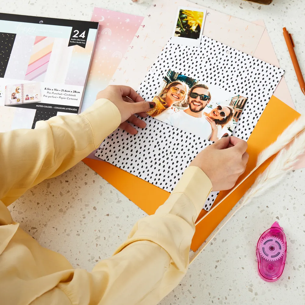 Happy Planner Memory Keeping Big papier scrapbooking pré-perforé neutre