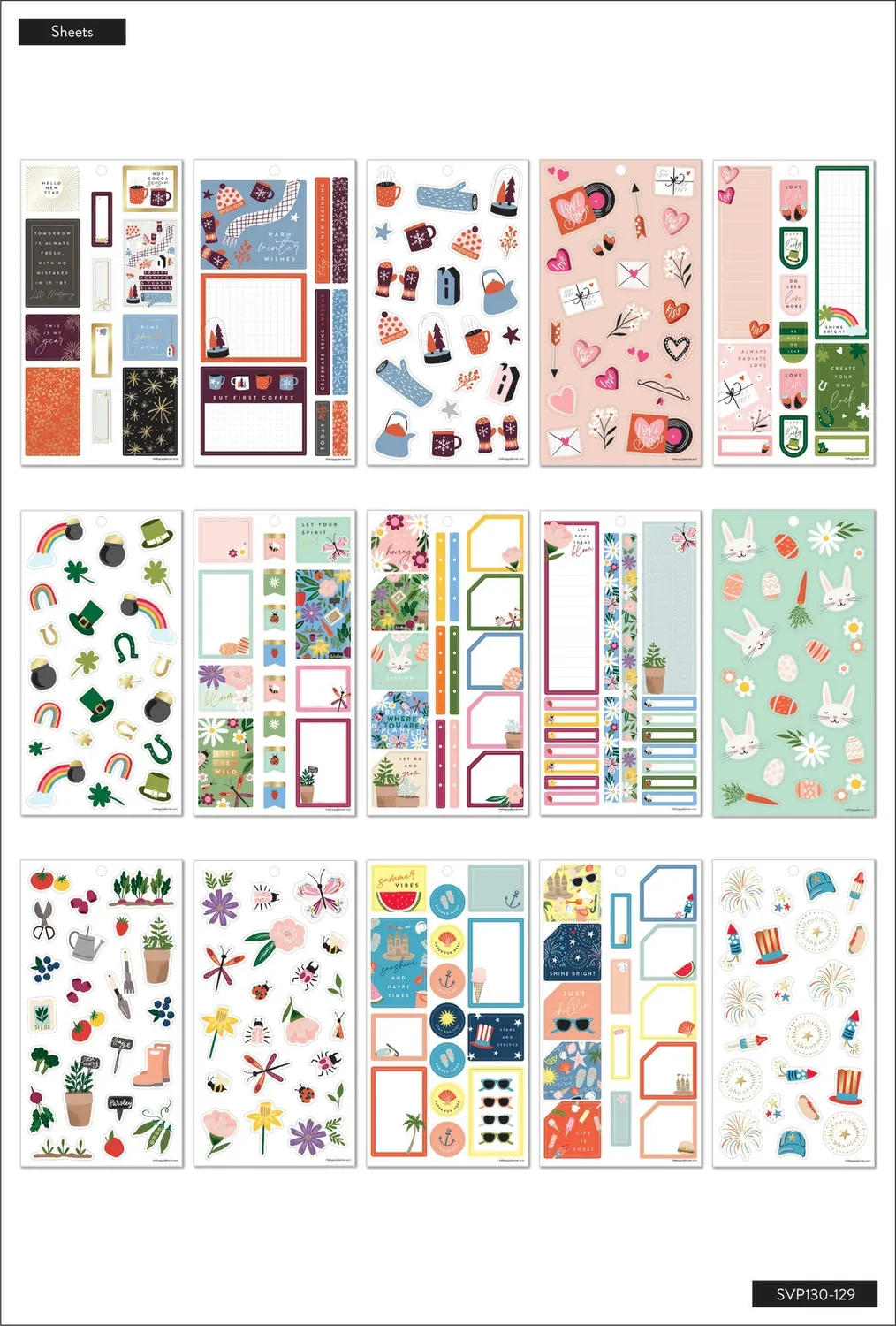Happy Planner Cheerful Seasons stickers 608 pièces