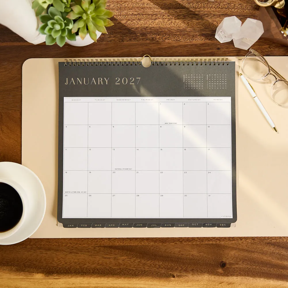 Happy Planner Citrine Midnight calendrier mural 2027 petit
