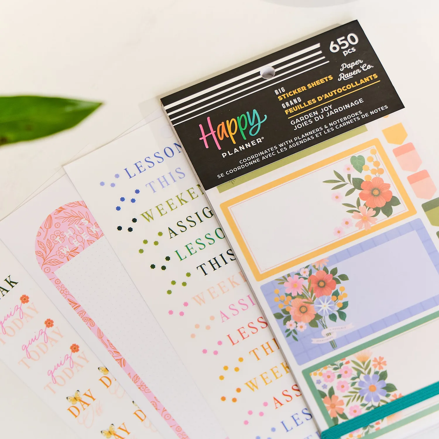 Happy Planner Garden Joy Teacher stickers Big 30 feuilles