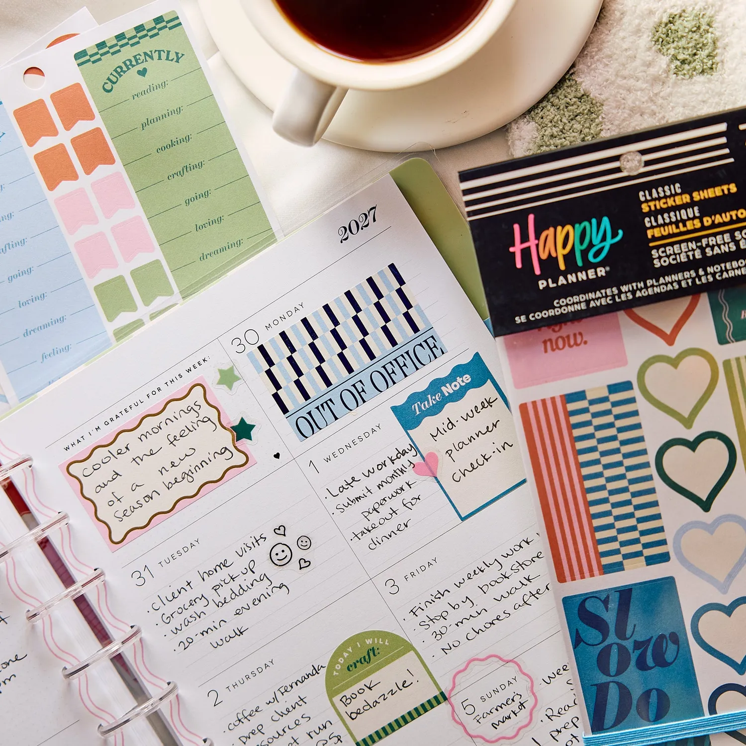 Happy Planner Screen Free Society stickers value pack 30 feuilles
