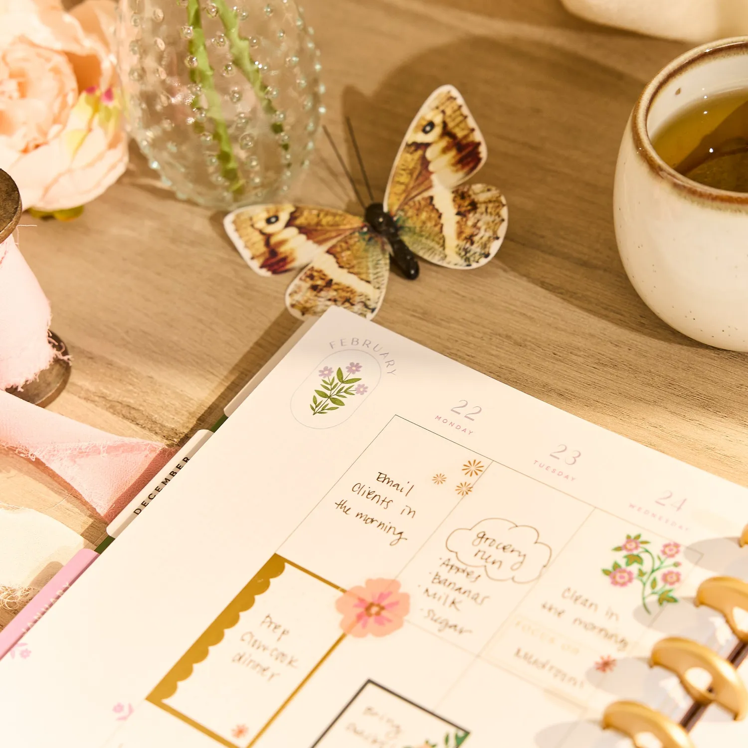 Happy Planner Spring Tapestry agenda Classic vertical 12 mois