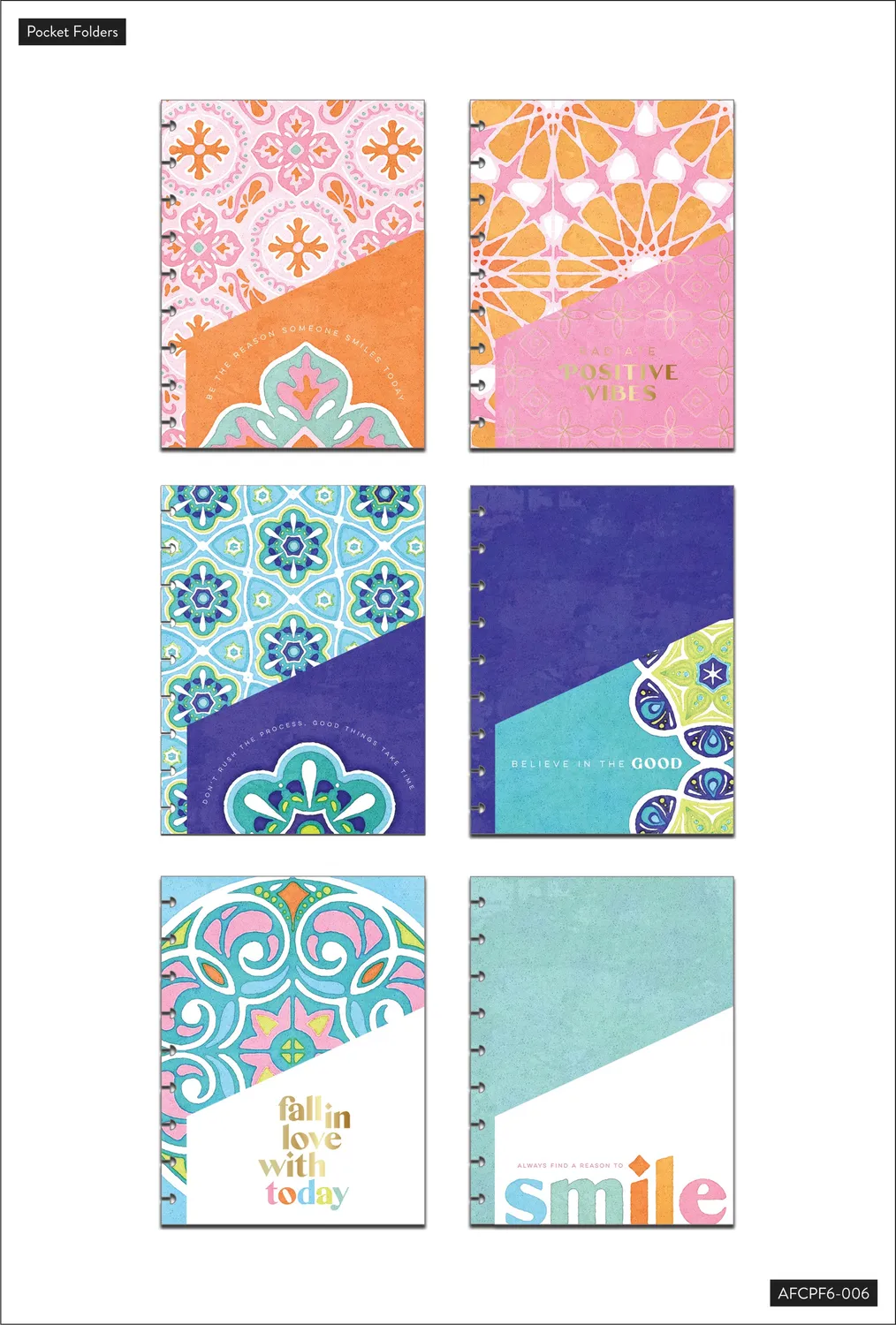 Happy Planner Playful Tile Classic pochettes x6 mosaïque