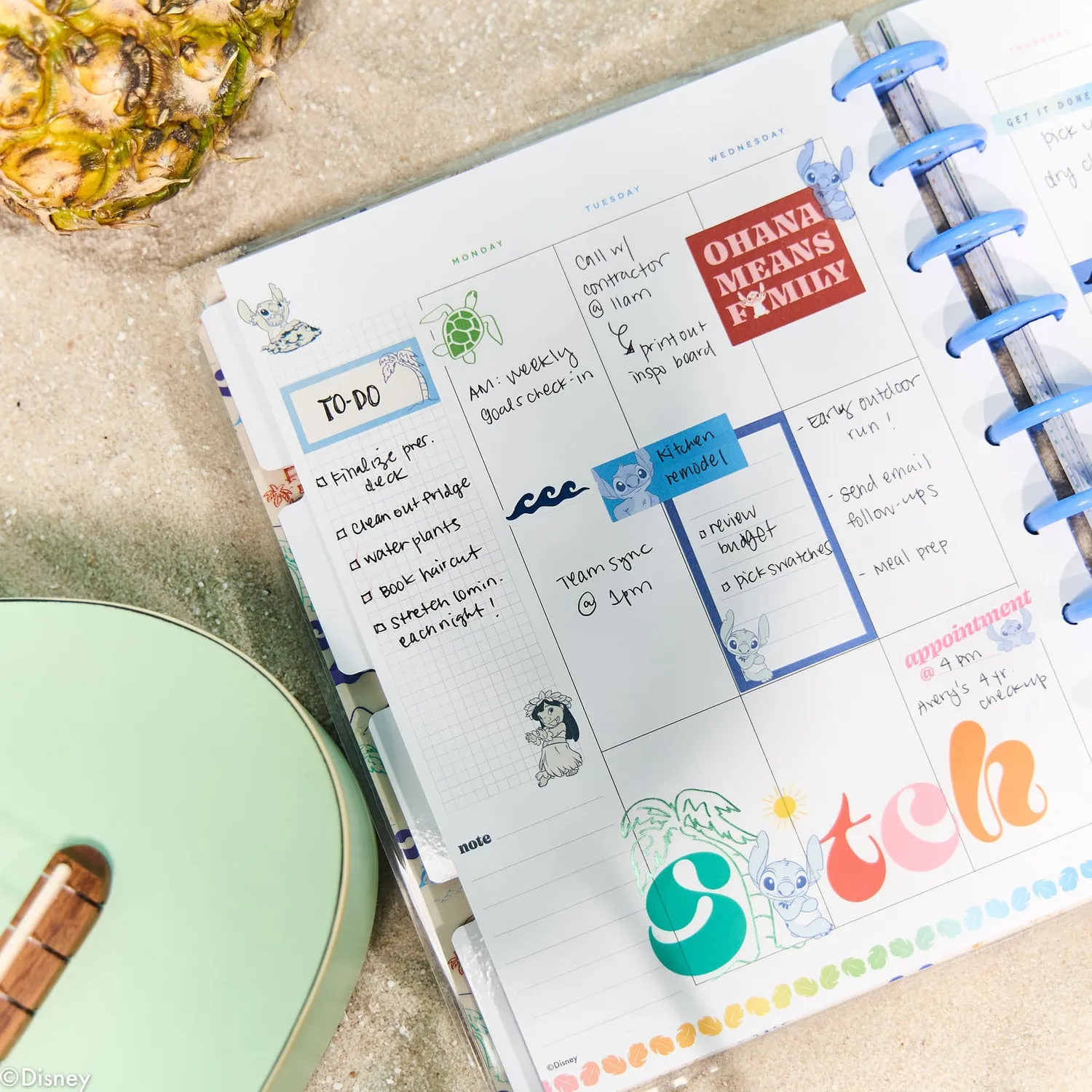 Happy Planner Lilo & Stitch Make Waves agenda Classic vertical non daté