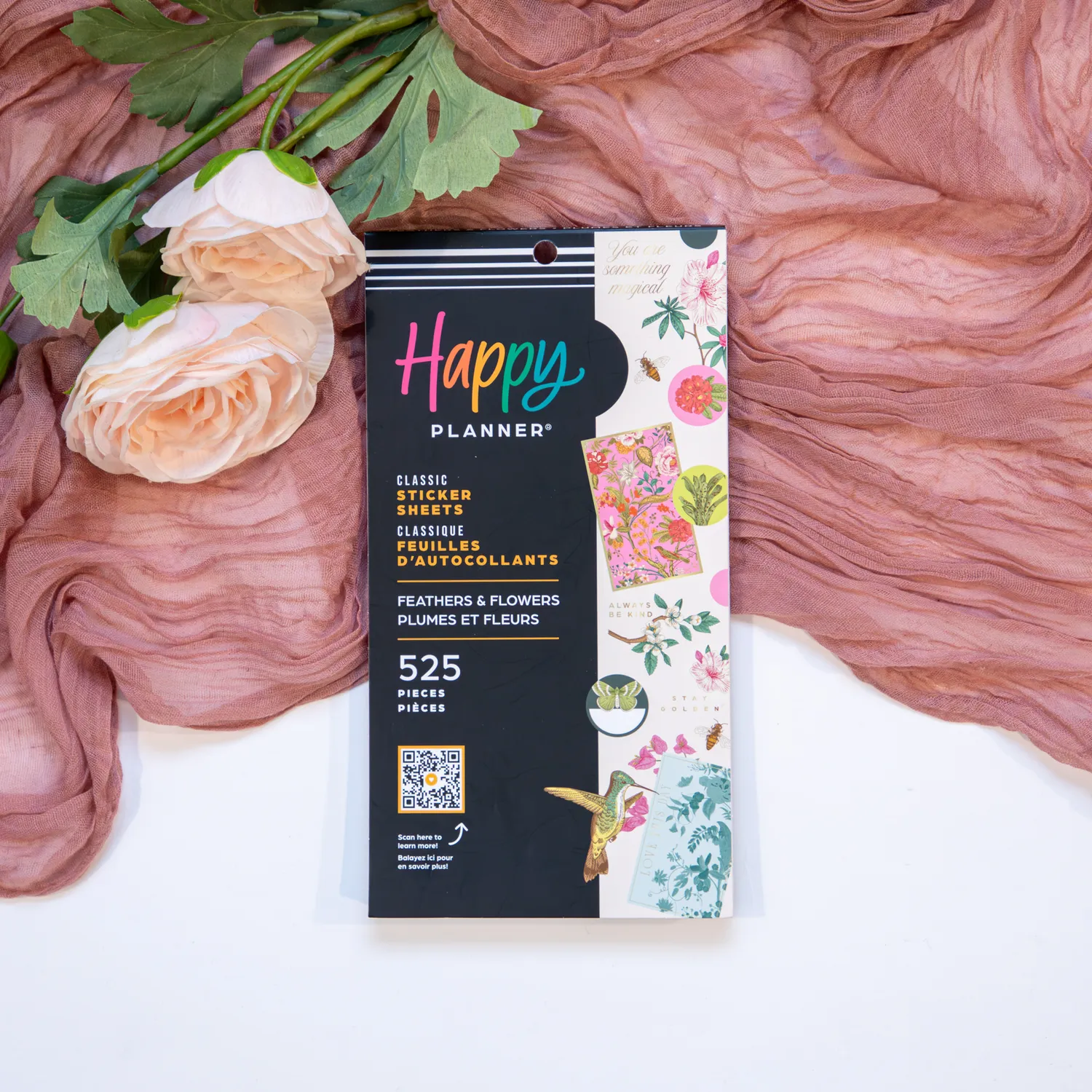 Happy Planner Feathers Flowers stickers dorés 525 pièces