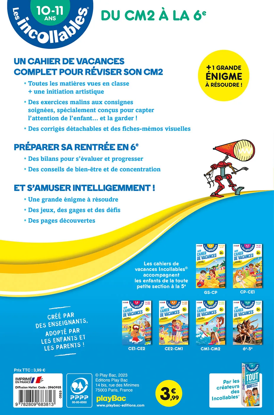 Frigobloc Incollables CM2-6e cahier vacances 2026 10-11 ans