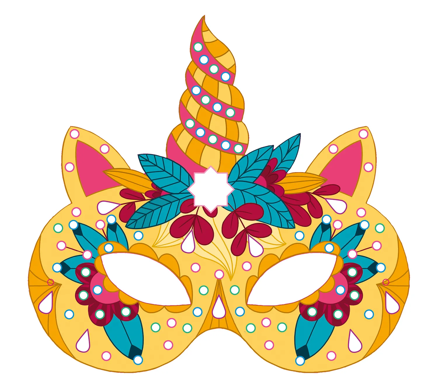 Frigobloc Mes masques en strass Licornes kit 5 masques 400 strass