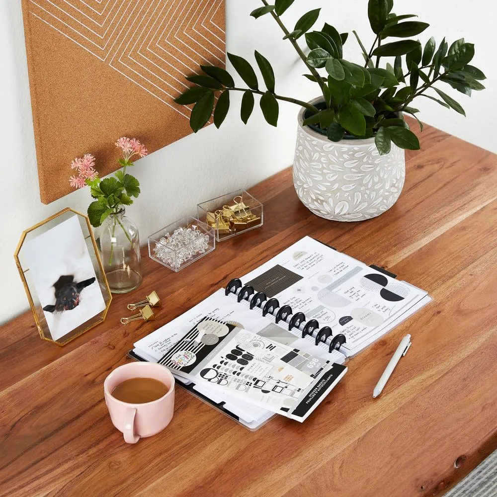 Happy Planner Align stickers 30 planches 698 stickers neutre doré