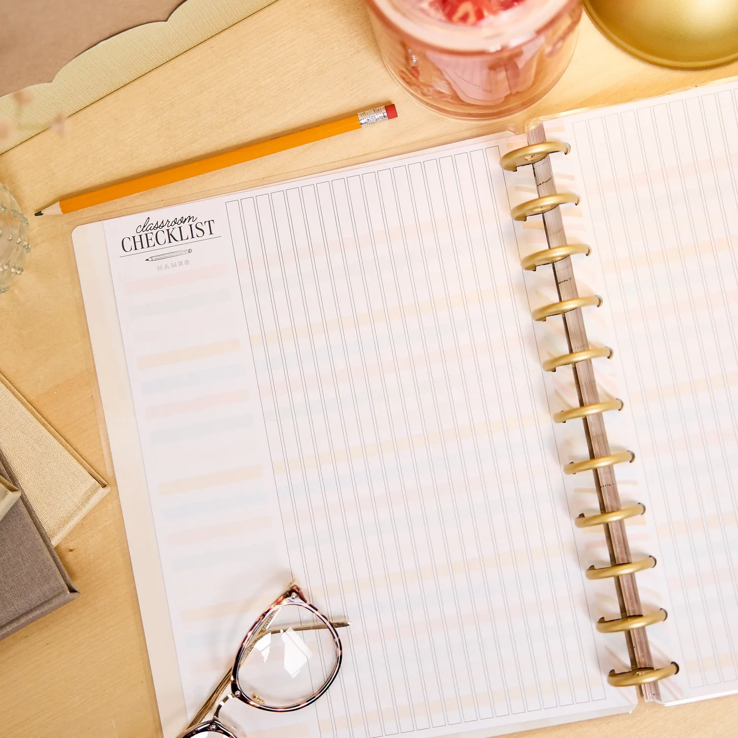 Happy Planner Pastel Poetry Big papier checklist 40 feuilles