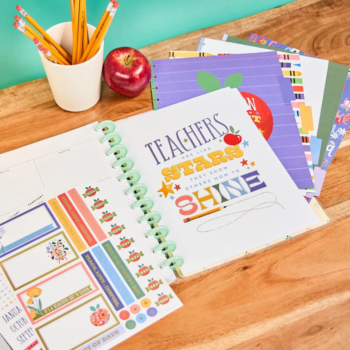 Happy Planner Teachers Are Heroes Big Dashboard Extension Pack recharge 6 mois