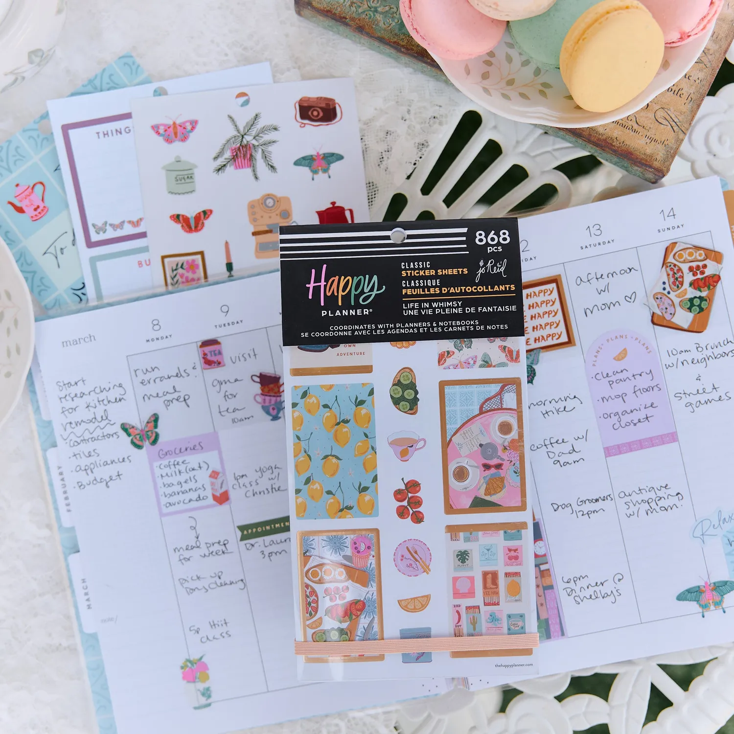 Happy Planner Life in Whimsy autocollants 30 planches pastel