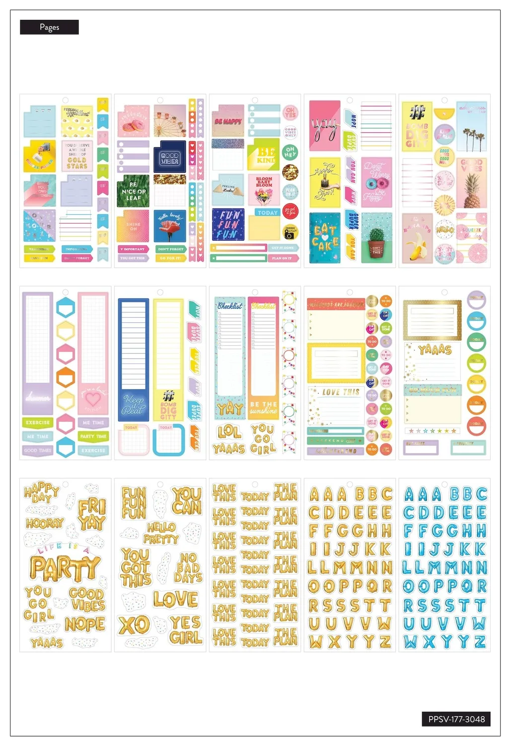 Happy Planner Life is a Party stickers value pack 624 pièces