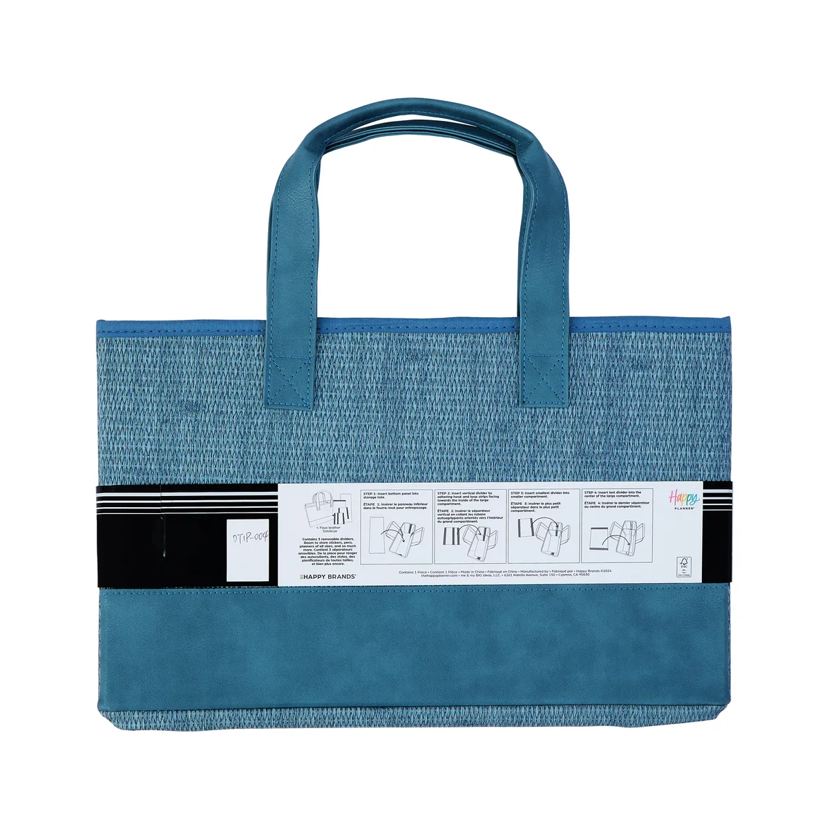 Happy Planner Slate Blue tote bag rangement agenda vegan