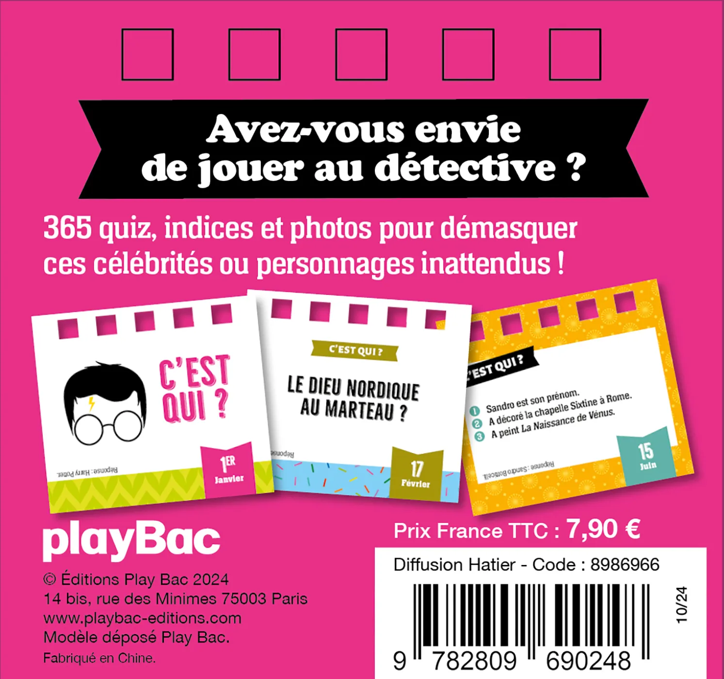 Frigobloc C'est Qui calendrier quiz chevalet 365 jours