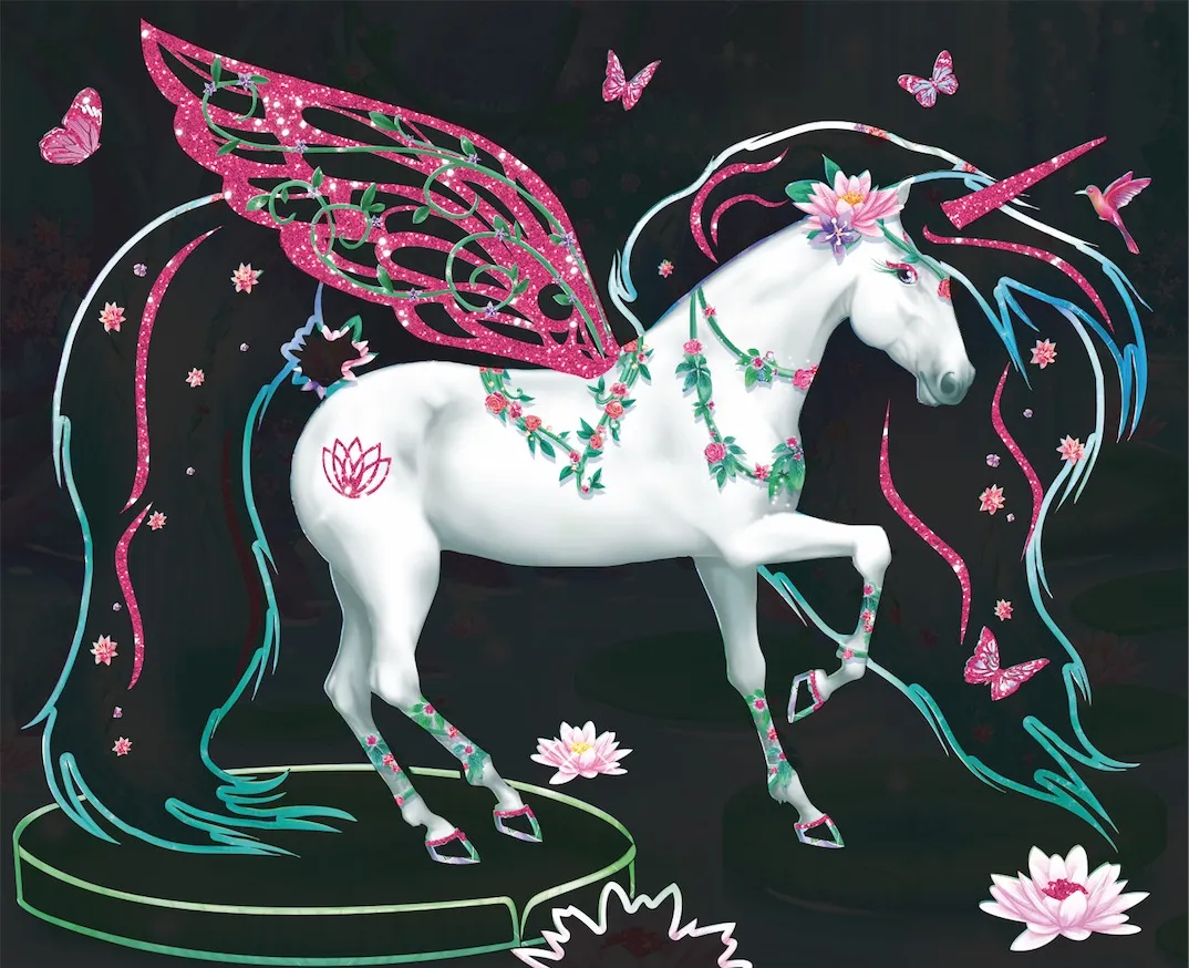 Licorne Style Pochette créative Licorne des fleurs