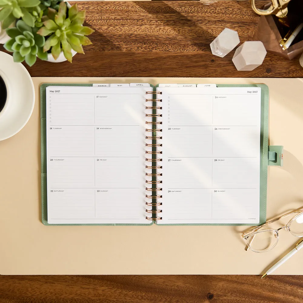 Happy Planner Citrine Sage Waves agenda spiralé 2027 12 mois