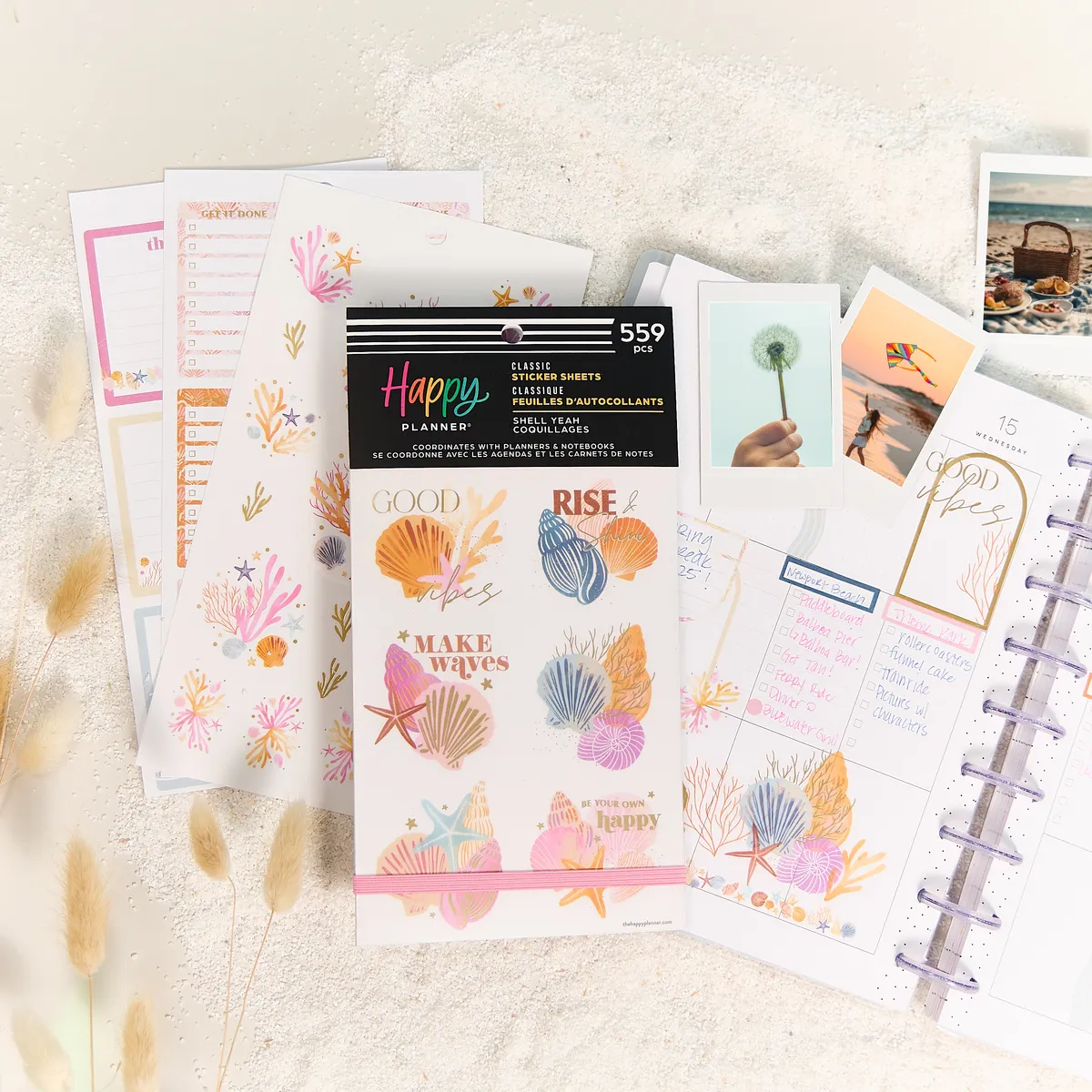 Happy Planner Shell Yeah! stickers 559 pcs bord de mer