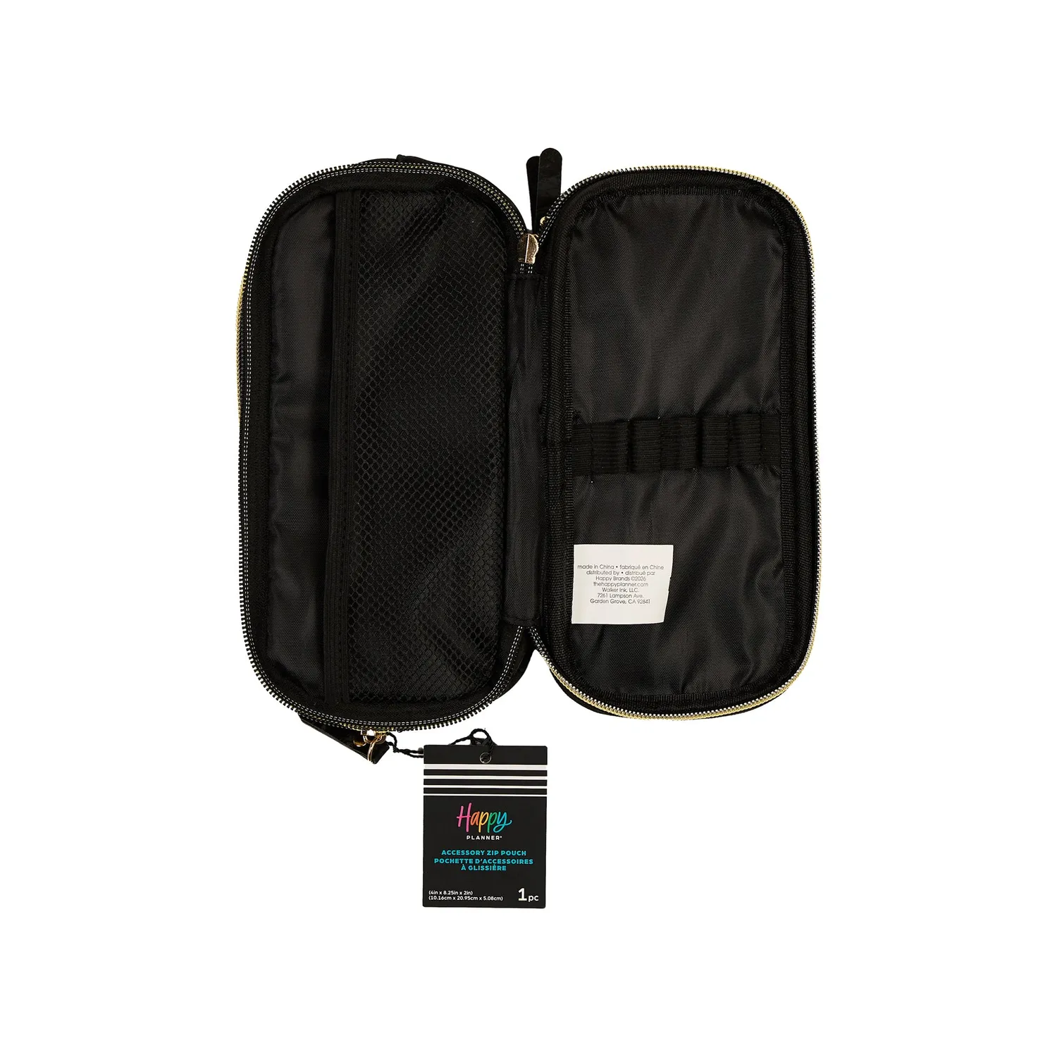 Happy Planner Onyx trousse crayons tissu noir zippée