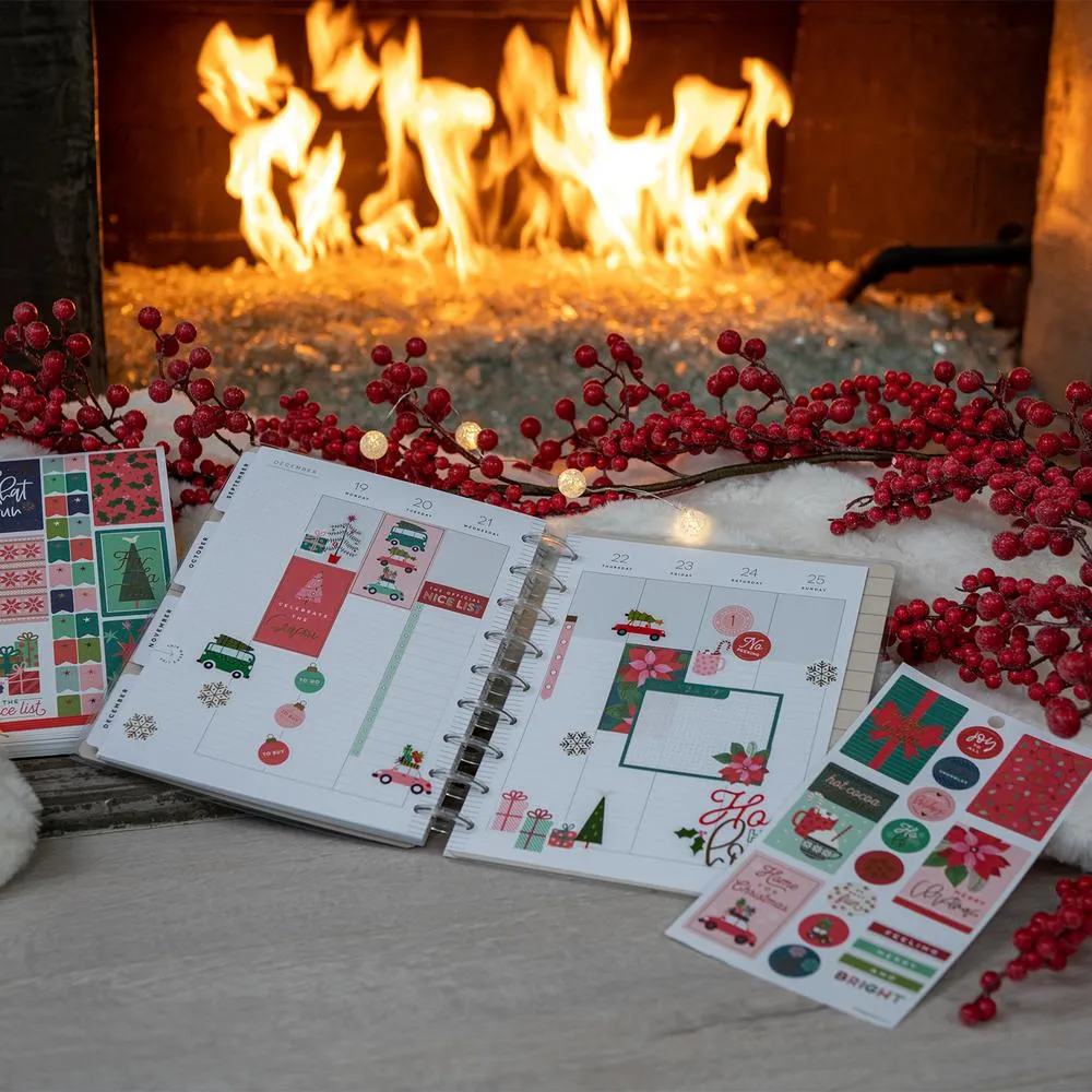 Happy Planner Merry Christmas stickers 30 feuilles 532 Noël doré