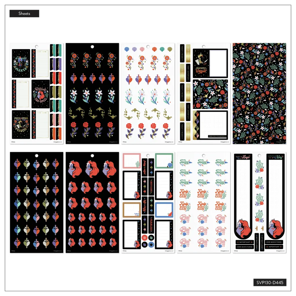 Happy Planner Disney Good vs Evil stickers Classic 30 feuilles