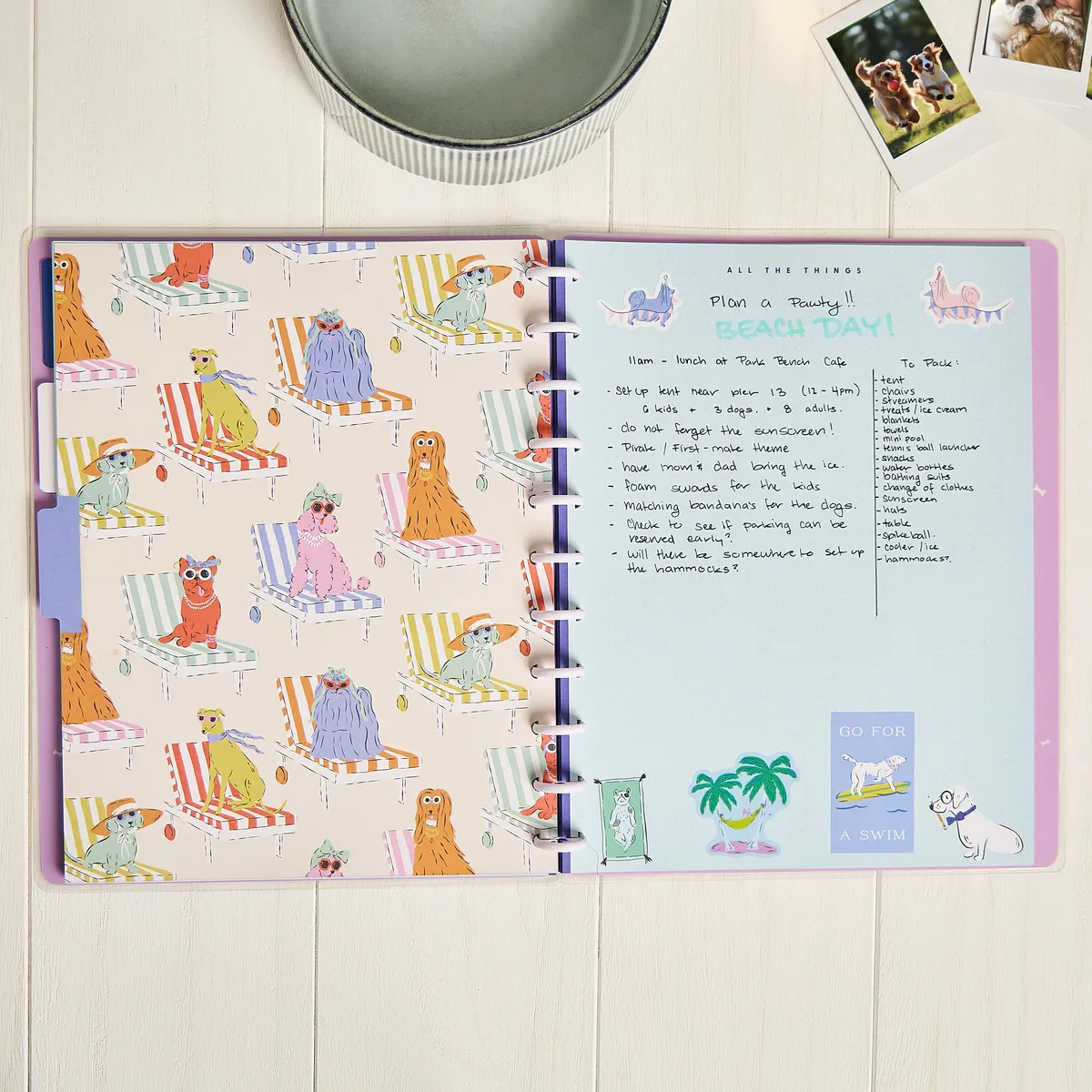 Happy Planner Dogs carnet pointillé grand 60 feuilles