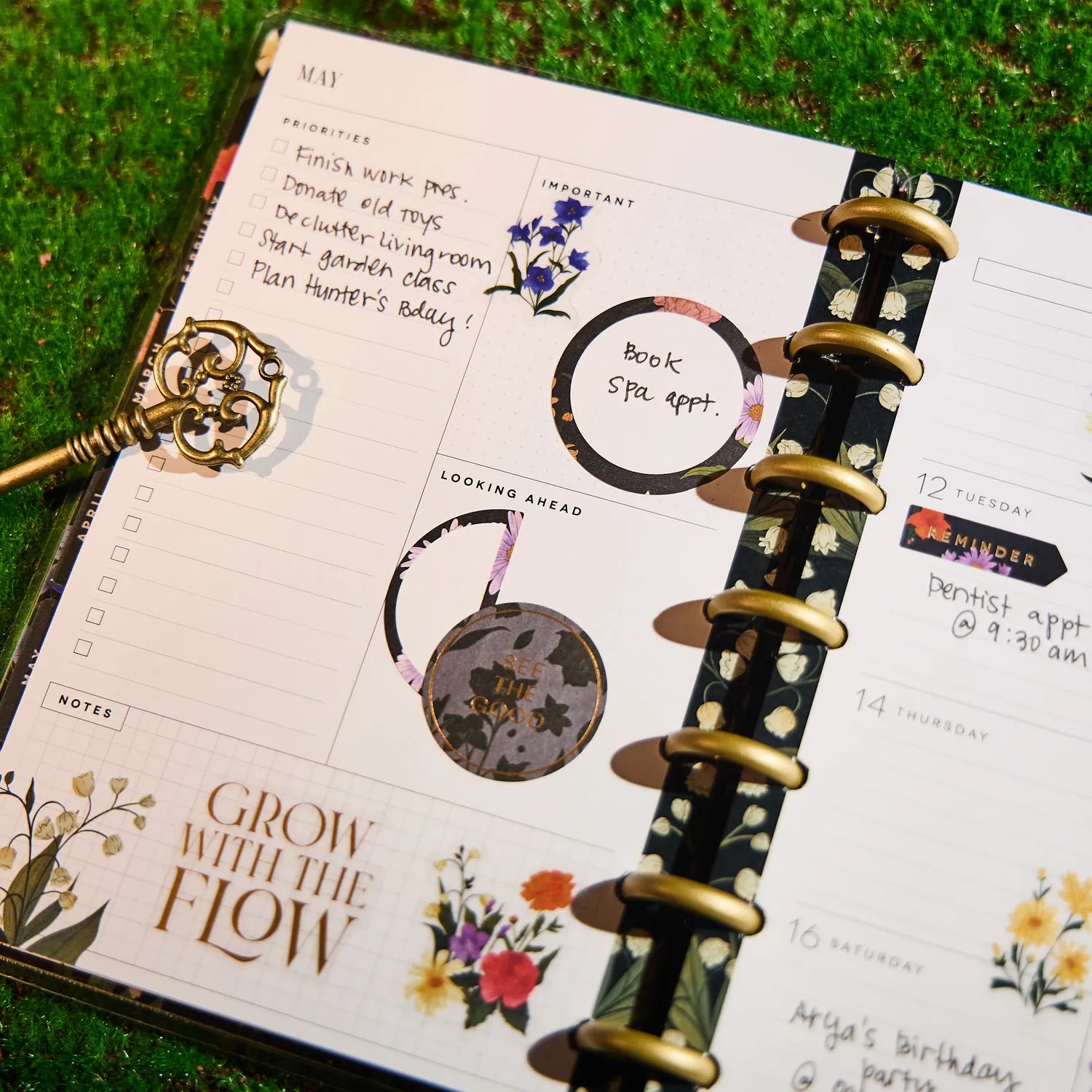 Happy Planner Dark Garden 2026 Mini agenda dashboard 12 mois