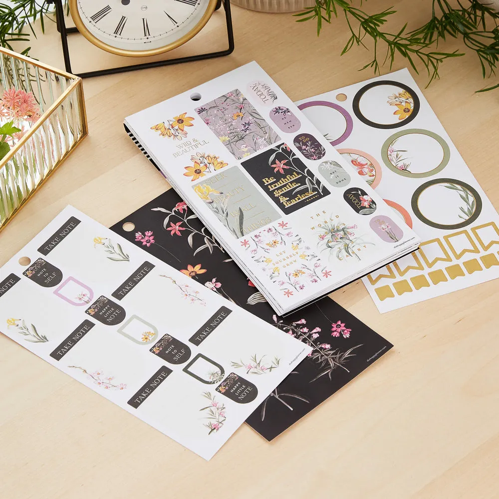 Happy Planner Fresh Botanicals stickers 30 feuilles doré
