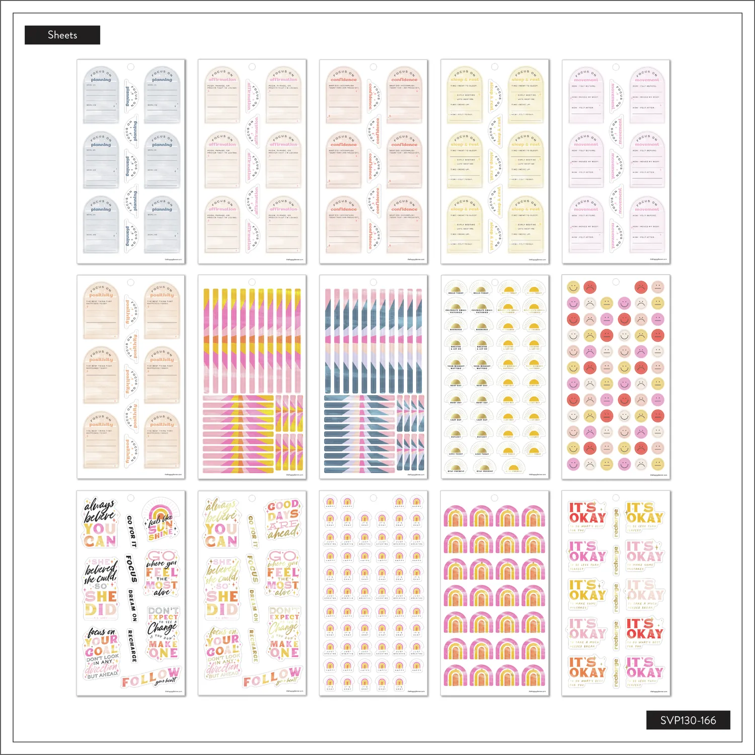 Happy Planner Feels Like Sunshine stickers Value Pack 540 pièces
