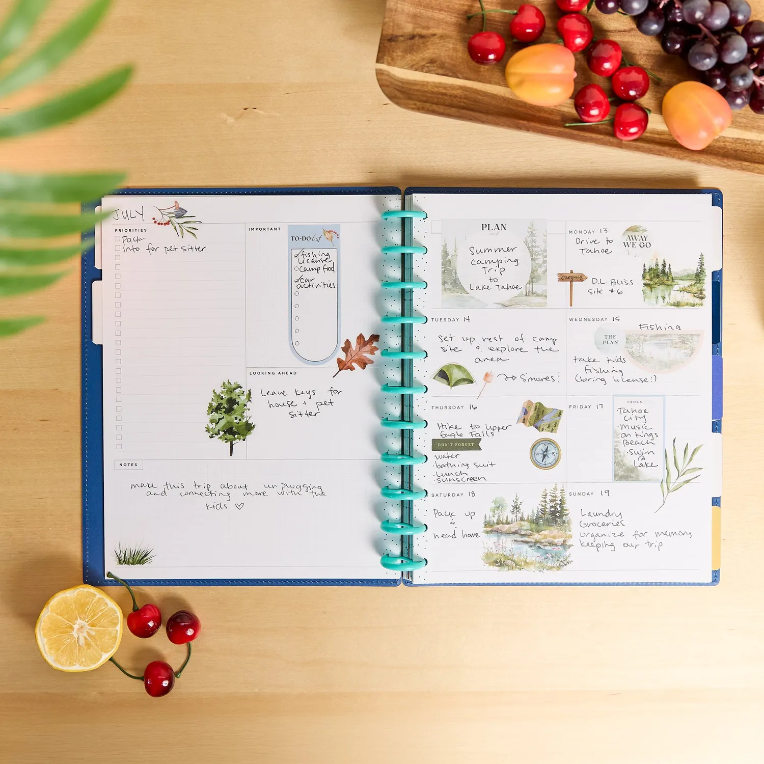Happy Planner Sunshine Splash agenda Big Dashboard non daté 12 mois