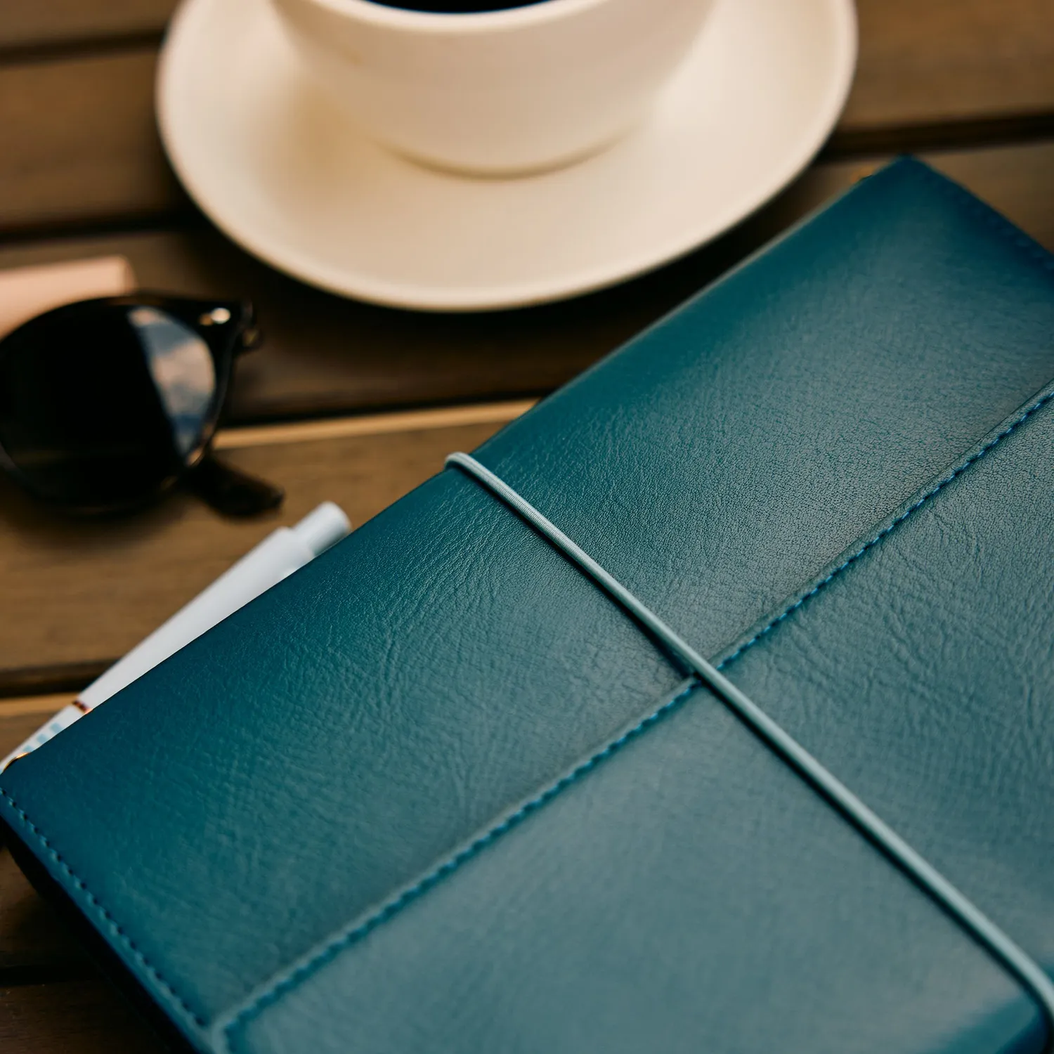Happy Planner Deep Ocean folio A5 cuir vegan bleu océan