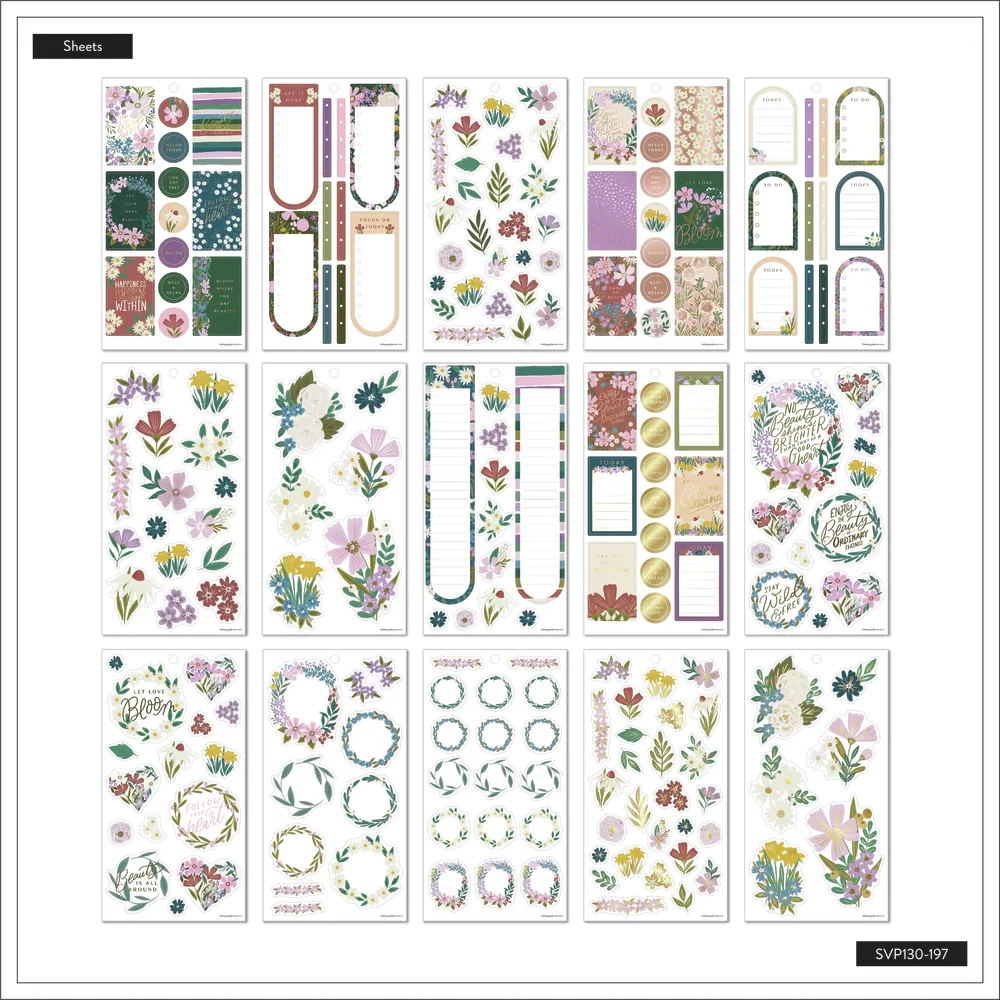 Happy Planner Made to Bloom Value Pack stickers floraux 487